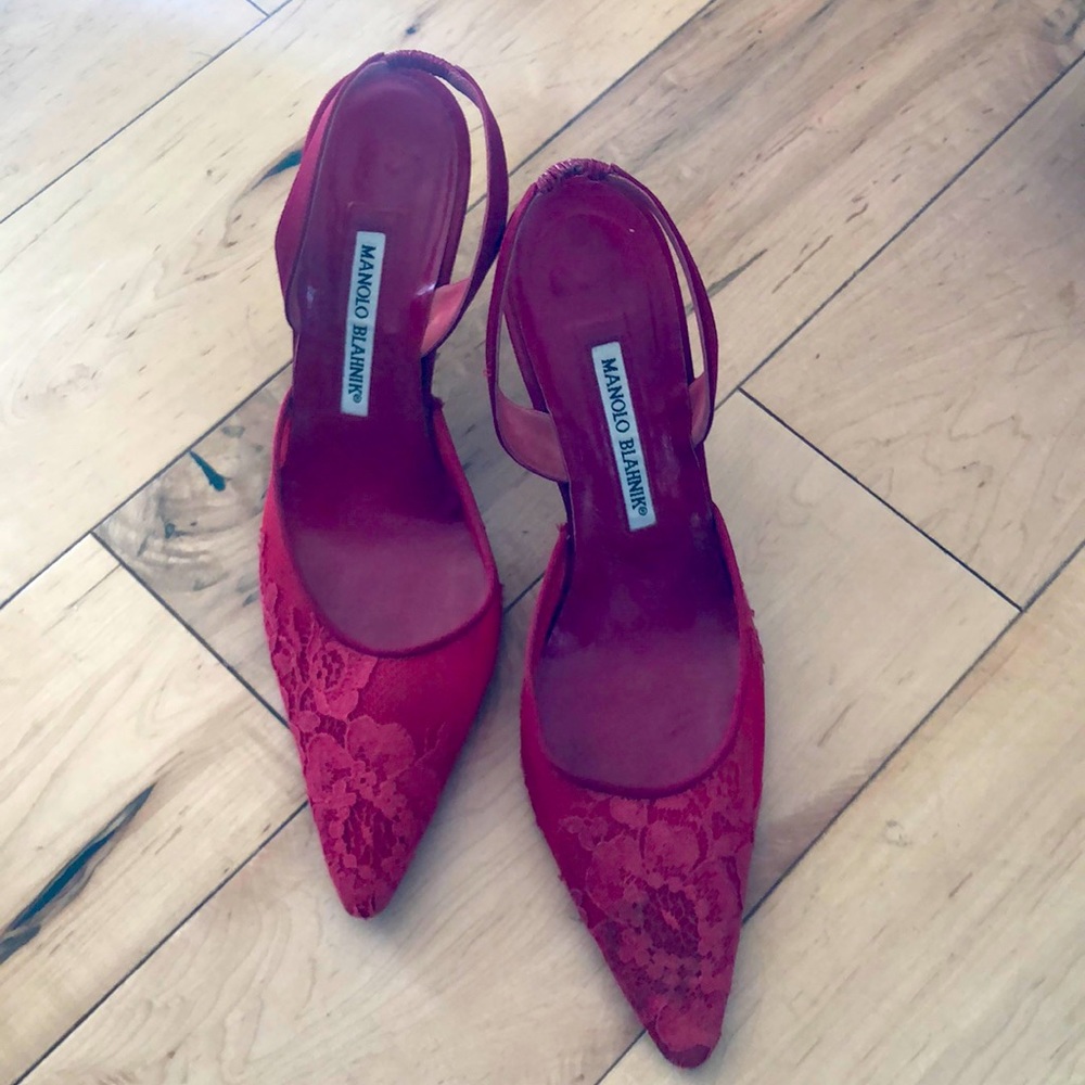 Classic red Manolo Blahnik heels.